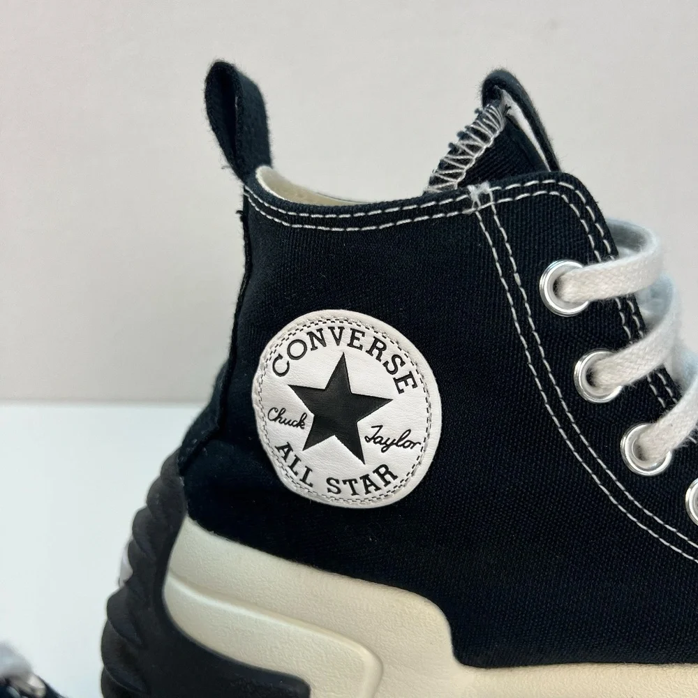 Converse Black and White Platform Sneakers - Picture 3 of 15